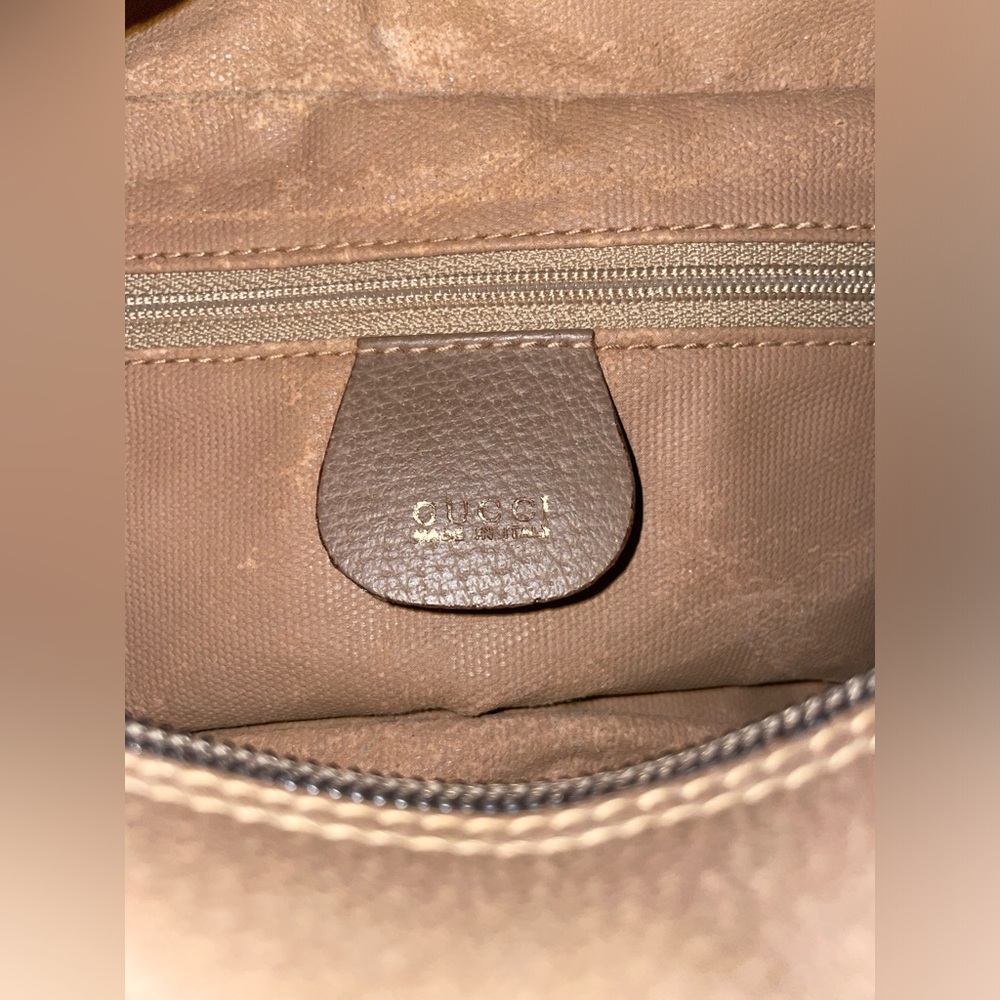 GUCCI SIGNATURE SUPREME LEATHER TRIM COATED CANVAS COSMETIC TRAVEL TOILETRY BAG - Picture 11 of 14